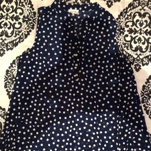 Cute blue and white polka dot